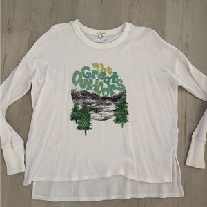 Aerie Offline Long Sleeve Graphic Waffle